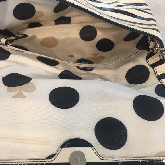 Striped Kate Spade Clutch with strap - Picture 6 of 8